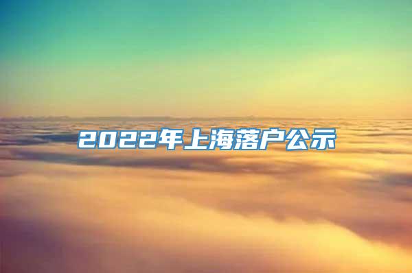 2022年上海落户公示