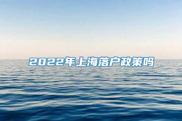 2022年上海落户政策吗