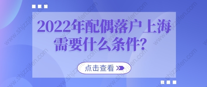 2022年配偶落户上海需要什么条件？政策现已放宽