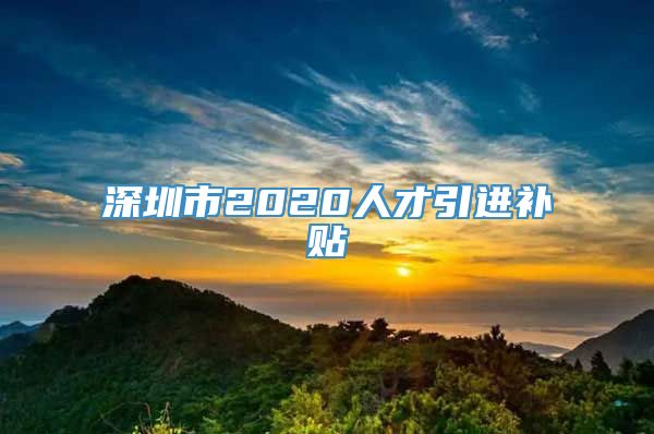 深圳市2020人才引进补贴