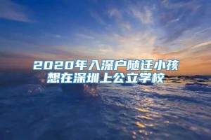 2020年入深户随迁小孩想在深圳上公立学校