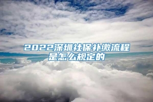 2022深圳社保补缴流程是怎么规定的