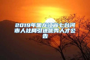 2019年黑龙江省七台河市人社局引进优秀人才公告