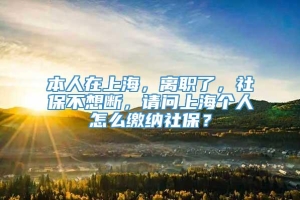 本人在上海，离职了，社保不想断，请问上海个人怎么缴纳社保？
