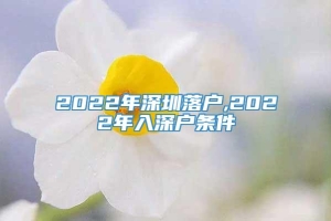 2022年深圳落户,2022年入深户条件