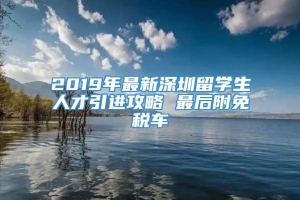2019年最新深圳留学生人才引进攻略 最后附免税车