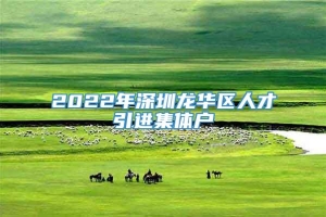 2022年深圳龙华区人才引进集体户