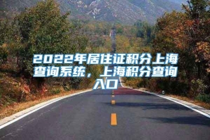 2022年居住证积分上海查询系统，上海积分查询入口