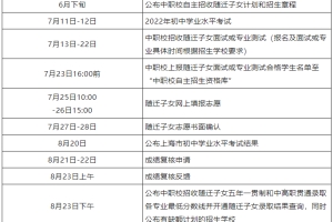 2022年上海市全日制普通中等职业学校自主招收来沪人员随迁子女工作日程调整公告_重复