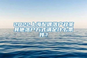 2022上海配偶落户政策其他落户方式满足什么条件？