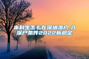 本科生怎么在深圳落户,入深户条件2022新规定