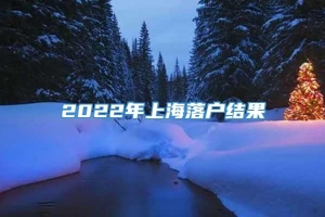 2022年上海落户结果