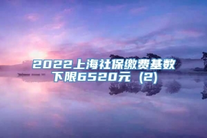 2022上海社保缴费基数下限6520元 (2)