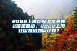 2022上海社保缴费基数2倍是多少，2022上海社保费用如何计算？