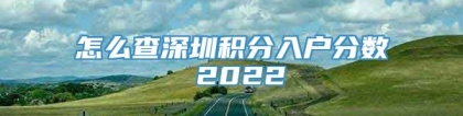 怎么查深圳积分入户分数 2022