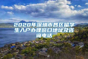 2020年深圳市各区留学生入户办理窗口地址及咨询电话