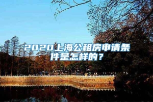 2020上海公租房申请条件是怎样的？