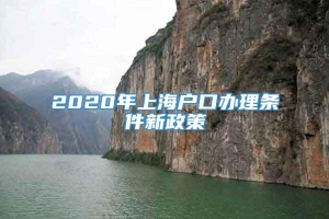 2020年上海户口办理条件新政策