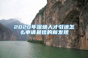 2020年深圳人才引进怎么申请最佳的新发现