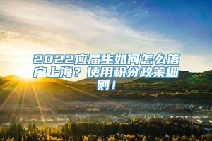 2022应届生如何怎么落户上海？使用积分政策细则！