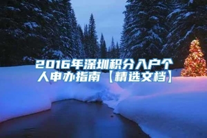 2016年深圳积分入户个人申办指南【精选文档】
