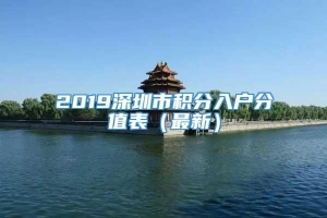2019深圳市积分入户分值表（最新）