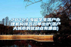 2022上海留学生落户办理机构排名名单出炉(落户大城市的优缺点有哪些)