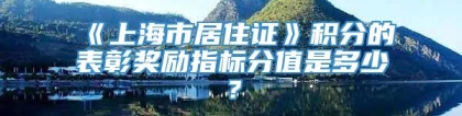 《上海市居住证》积分的表彰奖励指标分值是多少？