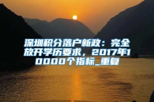 深圳积分落户新政：完全放开学历要求，2017年10000个指标_重复