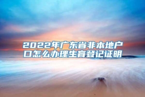 2022年广东省非本地户口怎么办理生育登记证明