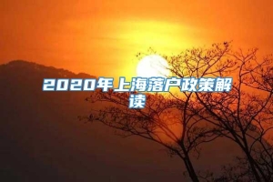 2020年上海落户政策解读