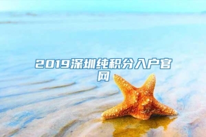 2019深圳纯积分入户官网