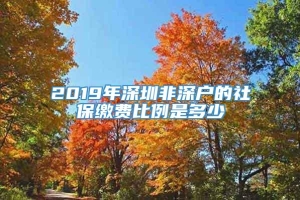 2019年深圳非深户的社保缴费比例是多少