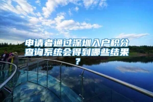 申请者通过深圳入户积分查询系统会得到哪些结果？