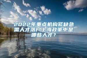 2022年重点机构紧缺急需人才落户上海政策中是哪些人才？