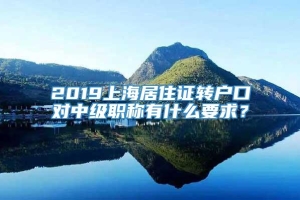 2019上海居住证转户口对中级职称有什么要求？