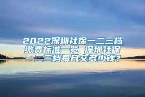 2022深圳社保一二三档缴费标准一览 深圳社保一二三档每月交多少钱？