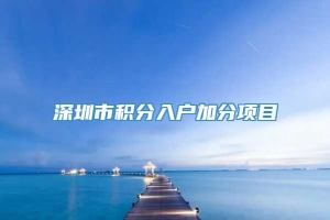 深圳市积分入户加分项目