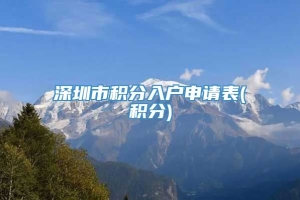 深圳市积分入户申请表(积分)