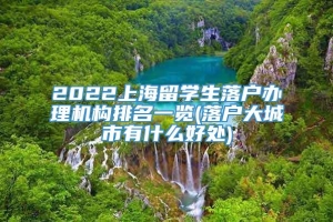 2022上海留学生落户办理机构排名一览(落户大城市有什么好处)