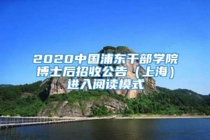 2020中国浦东干部学院博士后招收公告（上海）进入阅读模式