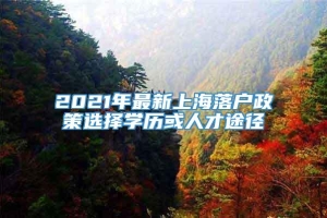 2021年最新上海落户政策选择学历或人才途径