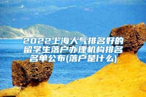 2022上海人气排名好的留学生落户办理机构排名名单公布(落户是什么)