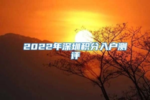 2022年深圳积分入户测评