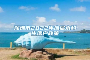 深圳市2022年应届本科生落户政策