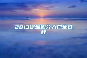 2013深圳积分入户全过程