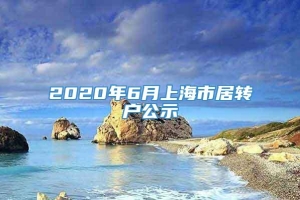 2020年6月上海市居转户公示
