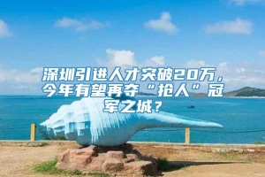 深圳引进人才突破20万，今年有望再夺“抢人”冠军之城？
