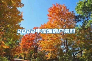 2022年深圳落户资料