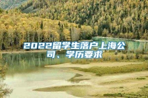 2022留学生落户上海公司、学历要求